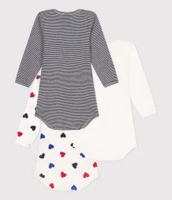 Petit Bateau Bodys*3er-Set langärmelige Bodys aus Baumwolle mit drei Herz-Motiv für Babys variante 1