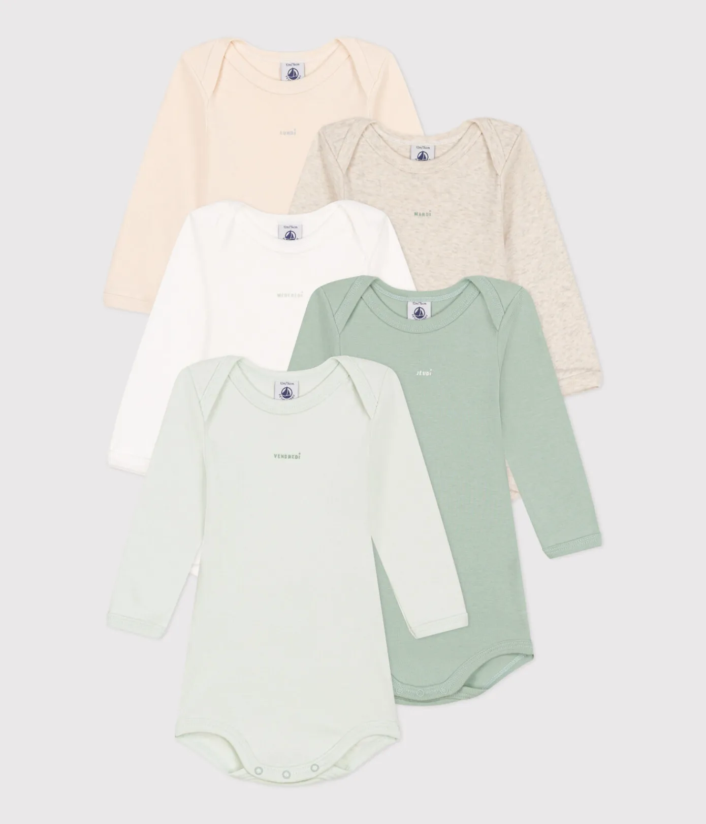 Petit Bateau Bodys*5er-Set langärmelige Bodys aus Baumwolle für Babys variante 1