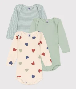 Petit Bateau Bodys*3er-Set langärmelige Bodys aus Baumwolle mit drei Herz-Motiv für Babys variante 1