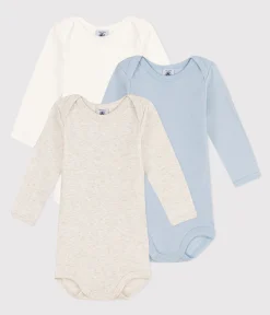 Petit Bateau Bodys*3er-Set langärmelige einfarbige Bodys aus Baumwolle variante 1