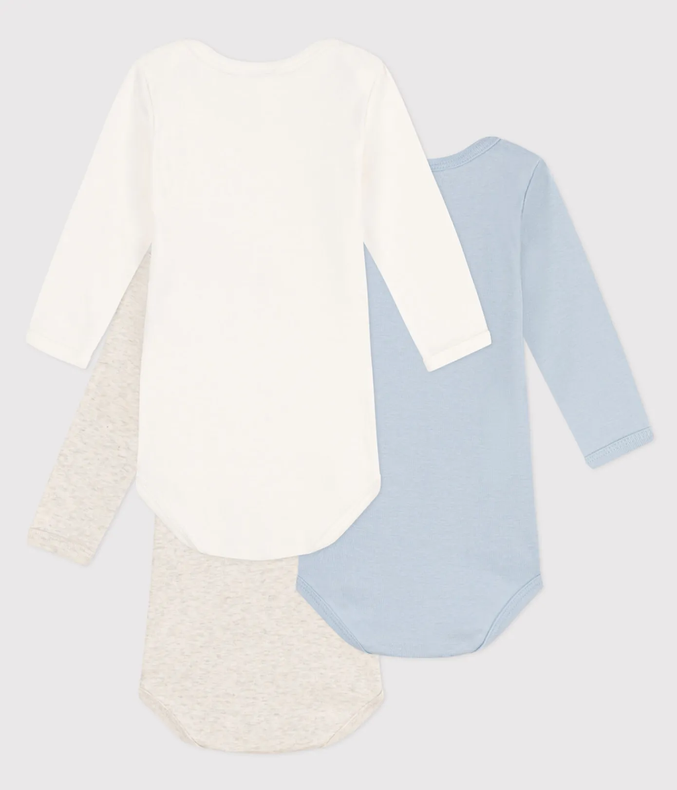 Petit Bateau Bodys*3er-Set langärmelige einfarbige Bodys aus Baumwolle variante 1