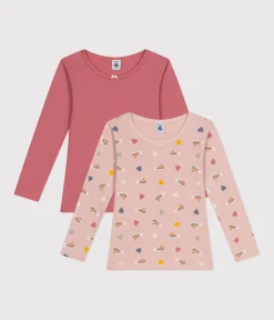 Petit Bateau Unterhemden, Tanktops|T-Shirts, Tops, Oberteile*2er-Set langärmelige Kinder-T-Shirts aus Baumwolle mit Herzmotiv variante 1