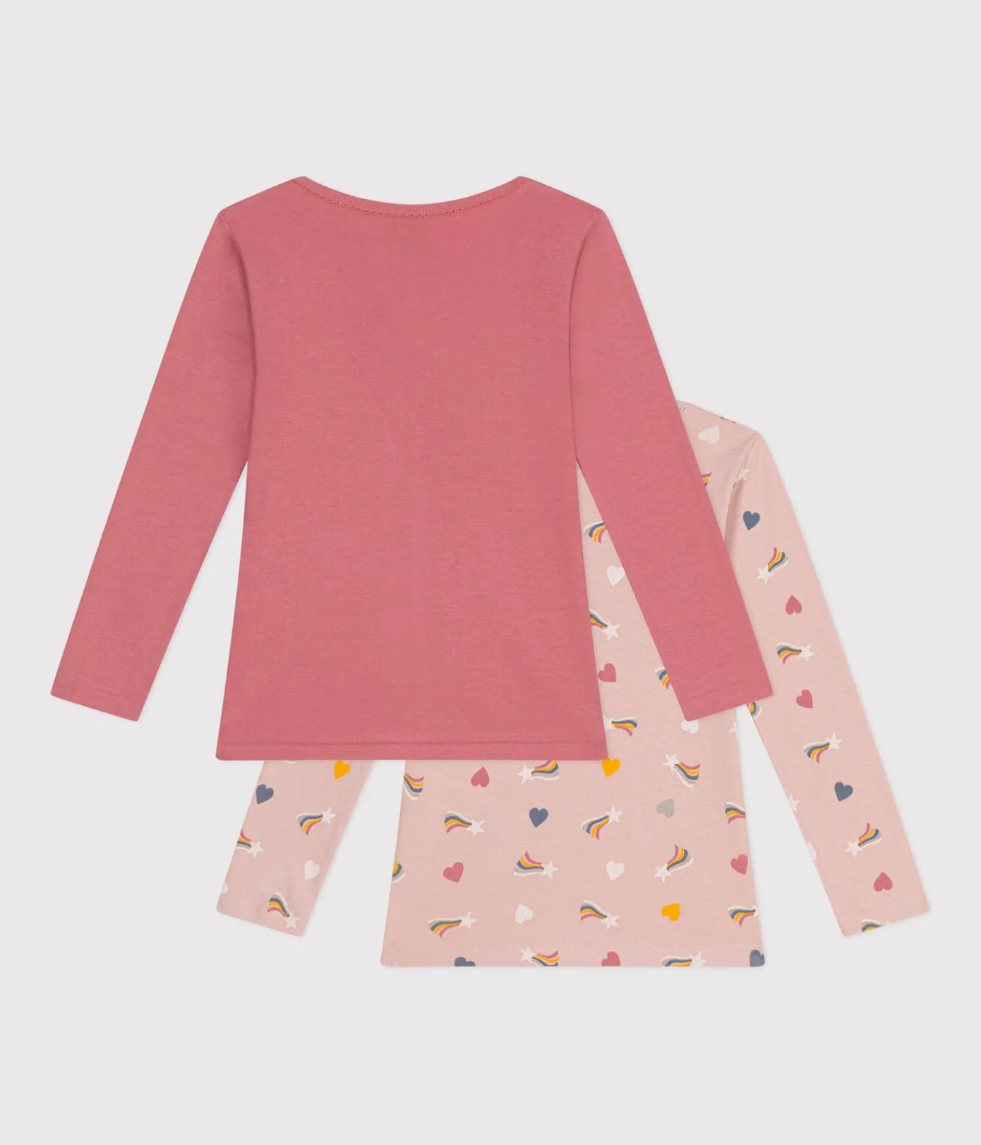 Petit Bateau Unterhemden, Tanktops|T-Shirts, Tops, Oberteile*2er-Set langärmelige Kinder-T-Shirts aus Baumwolle mit Herzmotiv variante 1