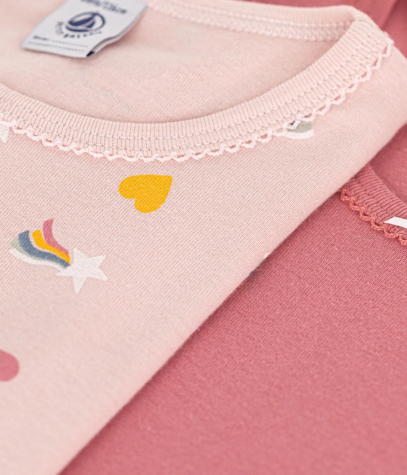 Petit Bateau Unterhemden, Tanktops|T-Shirts, Tops, Oberteile*2er-Set langärmelige Kinder-T-Shirts aus Baumwolle mit Herzmotiv variante 1