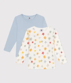 Petit Bateau Unterhemden, Tanktops|T-Shirts, Poloshirts, Hemden*2er-Set langärmelige Kinder-T-Shirts aus Baumwolle mit Sternenmotiv variante 1