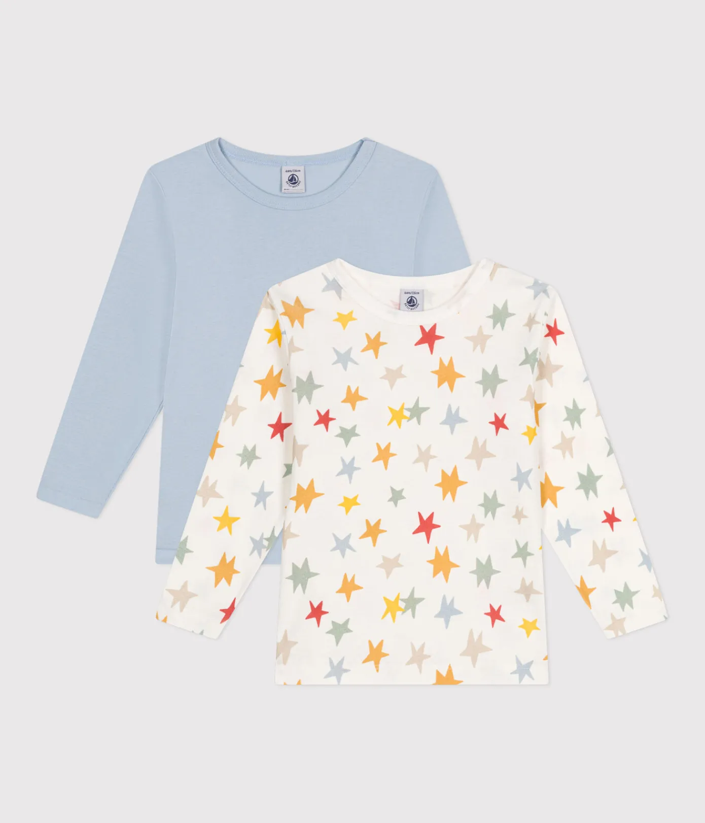 Petit Bateau Unterhemden, Tanktops|T-Shirts, Poloshirts, Hemden*2er-Set langärmelige Kinder-T-Shirts aus Baumwolle mit Sternenmotiv variante 1