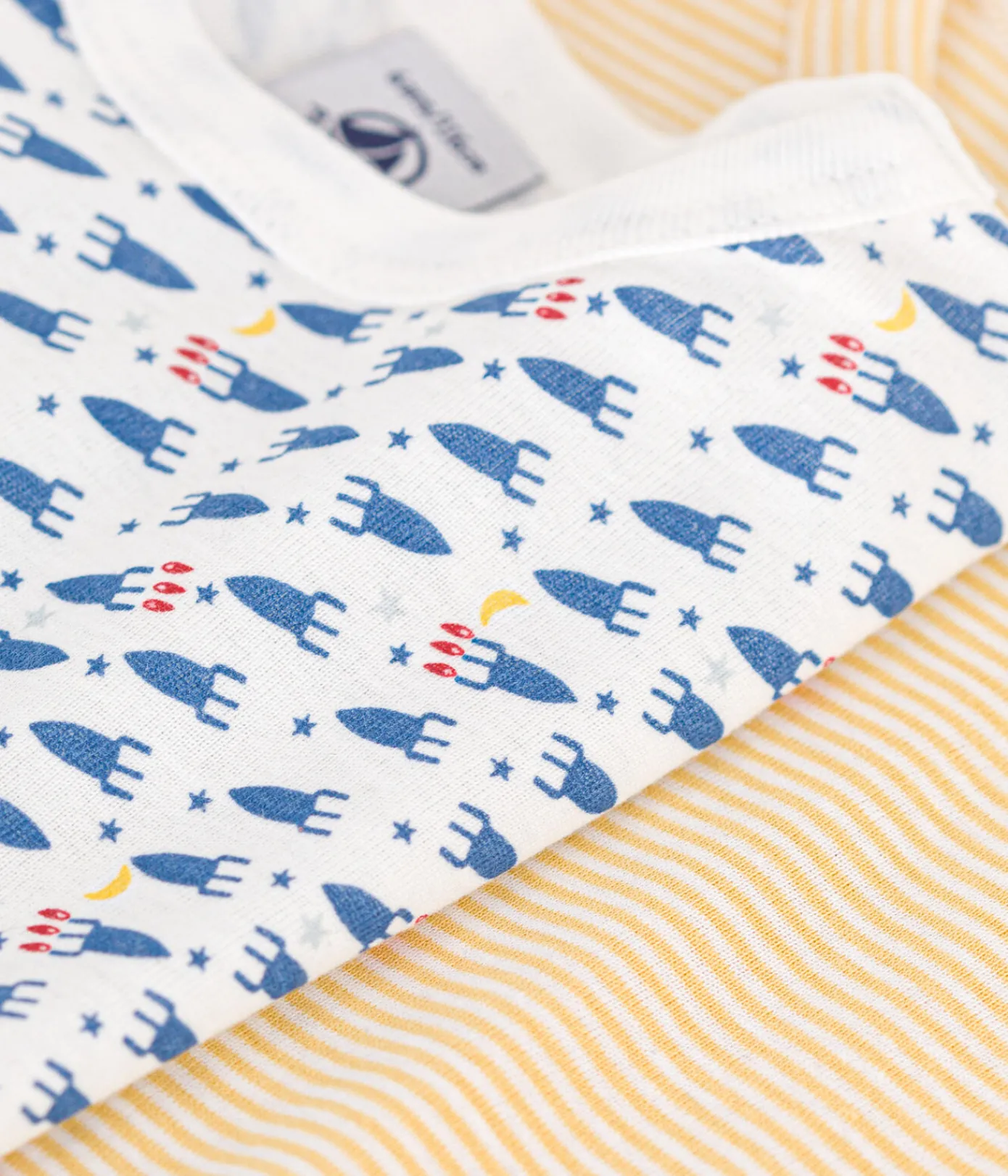 Petit Bateau Unterhemden, Tanktops|T-Shirts, Poloshirts, Hemden*2er-Set langärmelige Kinder-T-Shirts aus Baumwolle mit Raketen variante 1