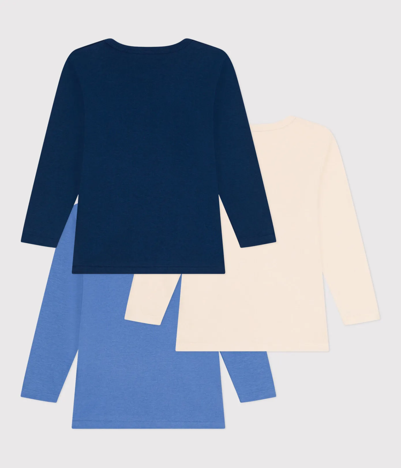 Petit Bateau Unterhemden, Tanktops|T-Shirts, Poloshirts, Hemden*3er-Set langärmelige T-Shirts aus einfarbiger Baumwolle für Kinder variante 1