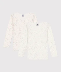 Petit Bateau Unterhemden, Tanktops|T-Shirts, Tops, Oberteile*2er-Set langärmelige T-Shirts aus Baumwolle mit Herzmotiv für Mädchen variante 1