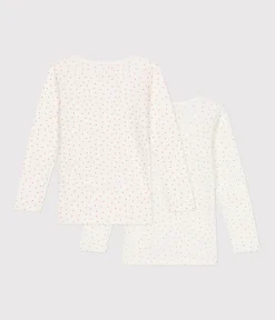 Petit Bateau Unterhemden, Tanktops|T-Shirts, Tops, Oberteile*2er-Set langärmelige T-Shirts aus Baumwolle mit Herzmotiv für Mädchen variante 1