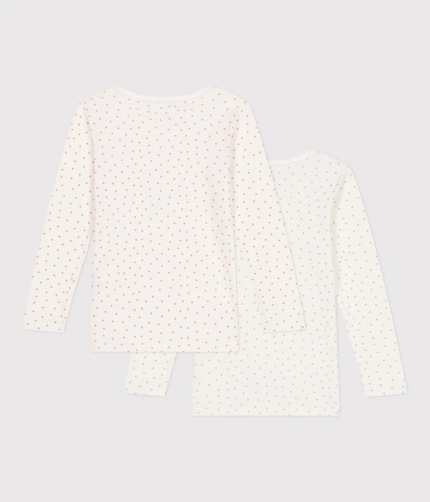 Petit Bateau Unterhemden, Tanktops|T-Shirts, Tops, Oberteile*2er-Set langärmelige T-Shirts aus Baumwolle mit Herzmotiv für Mädchen variante 1