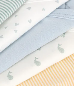 Petit Bateau Bodys|Newborn*5er-Set langärmelige Wickelbodys aus Baumwolle variante 1