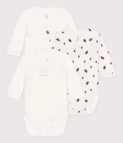 Petit Bateau Bodys|Newborn*3er-Set langärmelige Wickelbodys aus Baumwolle variante 1