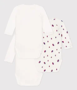 Petit Bateau Bodys|Newborn*3er-Set langärmelige Wickelbodys aus Baumwolle variante 1