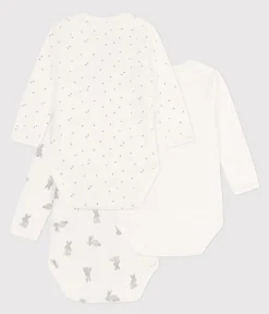 Petit Bateau Bodys|Newborn*3er-Set langärmelige Wickelbodys aus Baumwolle mit Häschenmotiv variante 1