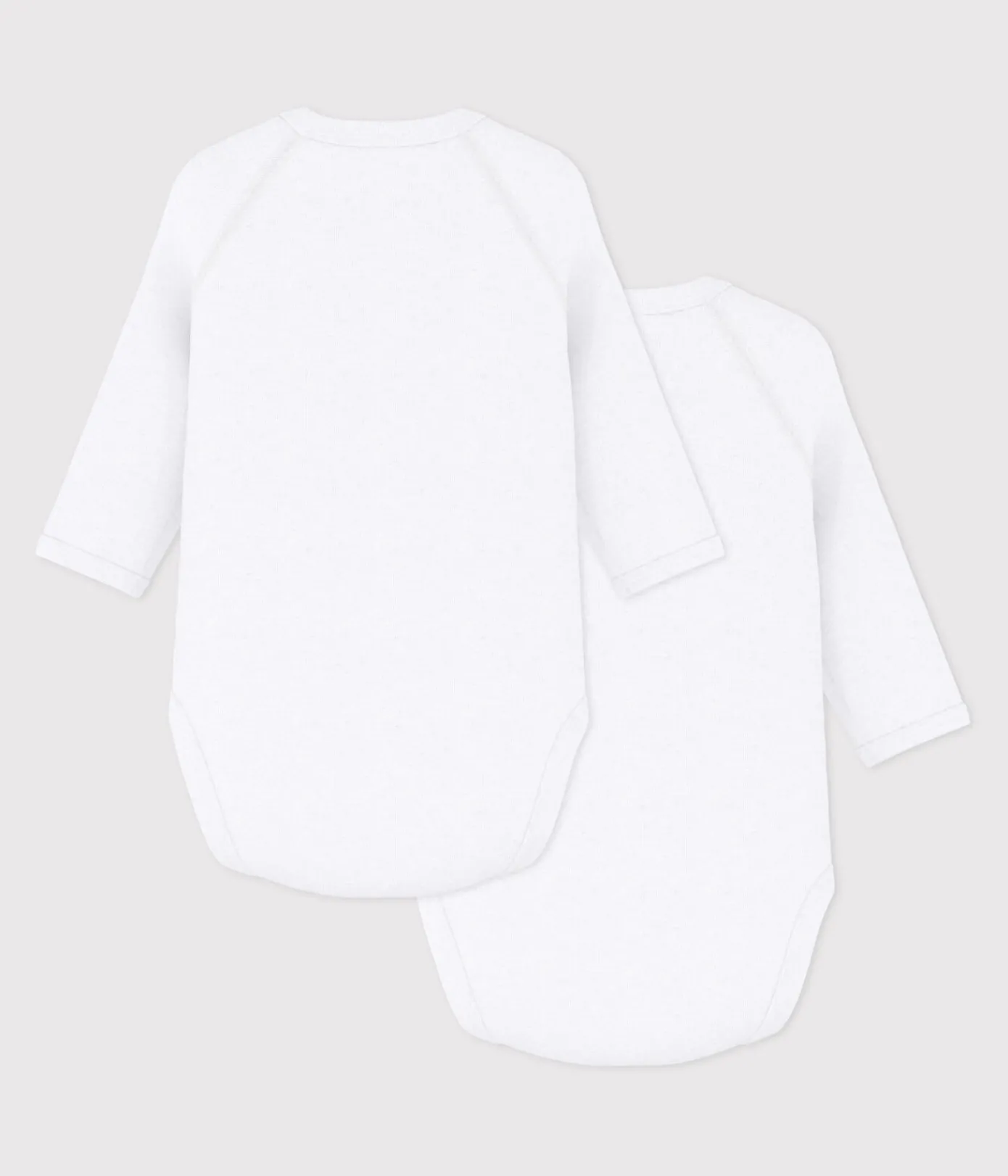 Petit Bateau Bodys|Newborn*2er-Set langärmelige Wickelbodys aus einfarbiger Baumwolle für Neugeborene variante 1