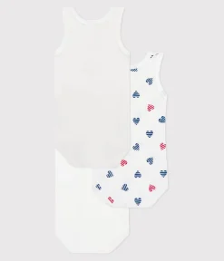Petit Bateau Bodys*3er-Set ärmellose Baby-Bodys aus Baumwolle mit gestreiften Herzen variante 1