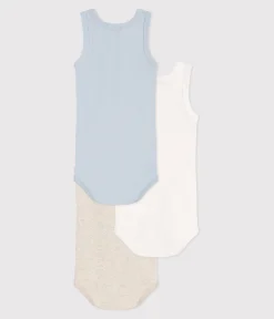 Petit Bateau Bodys*3er-Set ärmellose Strampler aus einfarbiger Baumwolle variante 1