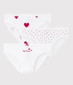 Petit Bateau Unterhosen, Shortys*3er-Set Slips aus Baumwolle mit Herzmotiv für Mädchen variante 1