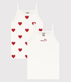 Petit Bateau Unterhemden, Tanktops|T-Shirts, Tops, Oberteile*2er-Set Unterhemden aus Baumwolle mit Herzmotiv für Mädchen variante 1