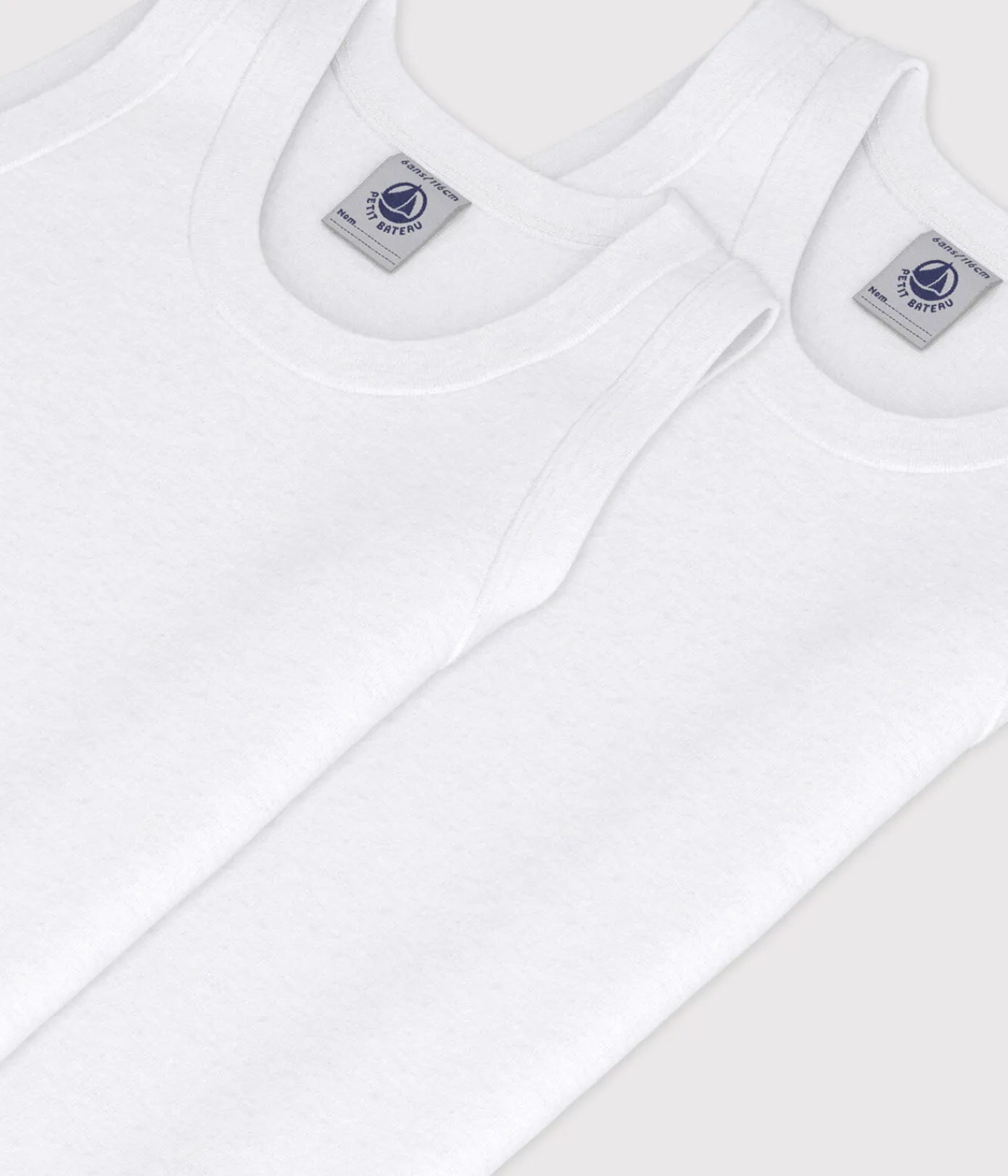 Petit Bateau Unterhemden, Tanktops|T-Shirts, Poloshirts, Hemden*2er-Set weiße Unterhemden für Jungen variante 1