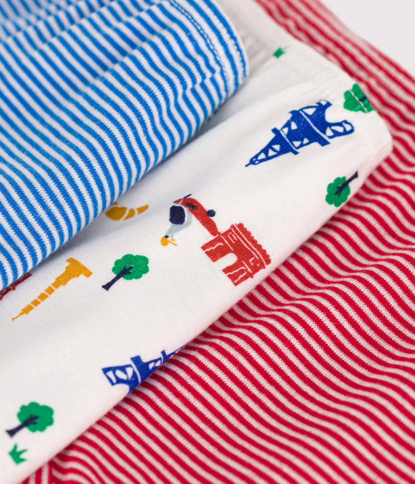 Petit Bateau Unterhosen, Shortys*3er-Set-Kinder-Shortys mit Paris-Motiv aus Baumwolle variante 1