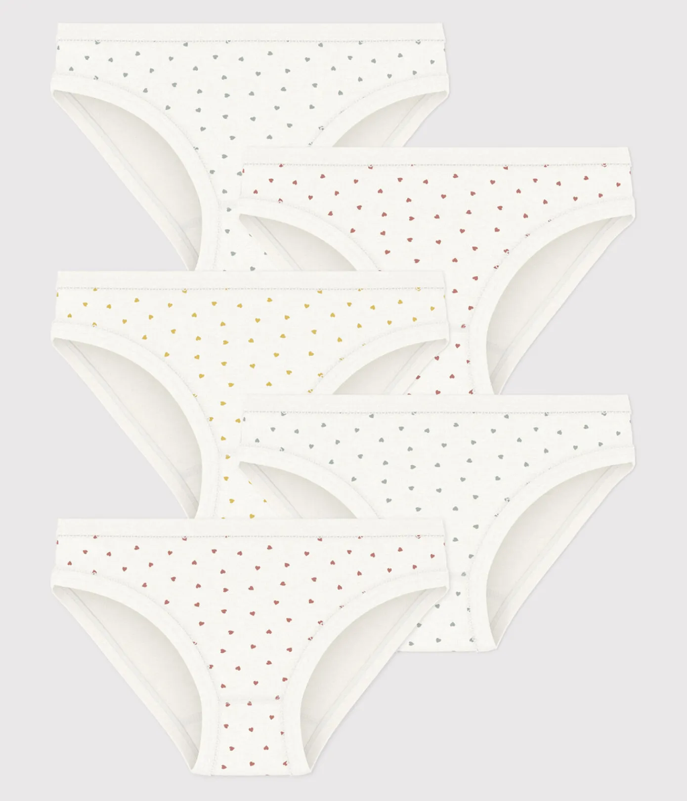 Petit Bateau Unterhosen, Shortys*5er-Set-Slips aus Baumwolle für Mädchen mit Herzen variante 1