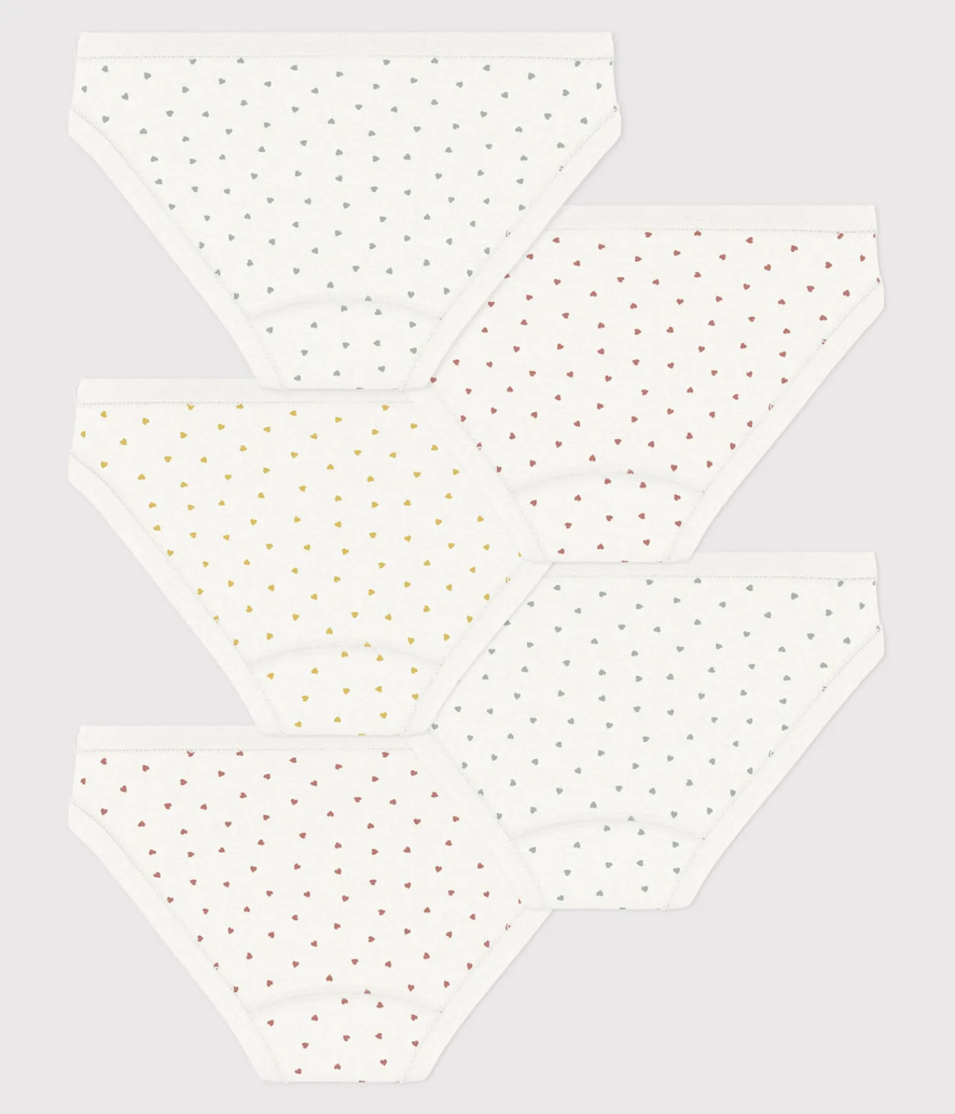 Petit Bateau Unterhosen, Shortys*5er-Set-Slips aus Baumwolle für Mädchen mit Herzen variante 1