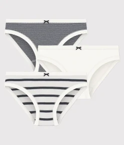 Petit Bateau Unterhosen, Shortys*3er-Set-Slips mit Streifen für Mädchen variante 1