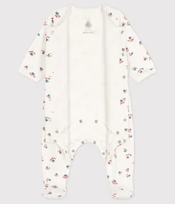 Petit Bateau Schlafanzüge, Strampler|Newborn*Geblümter Baby-Bodyjama aus Doppeljersey weiss MARSHMALLOW/weiss MULTICO