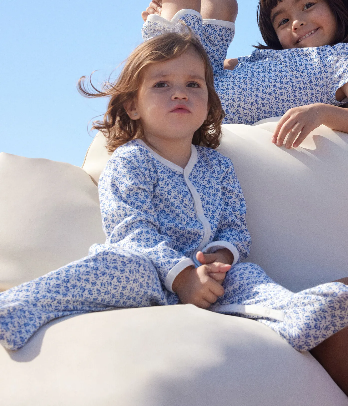 Petit Bateau Schlafanzüge, Strampler*Geblümter Baby-Strampler aus Baumwolle blau MARSHMALLOW/ INCOGNITO