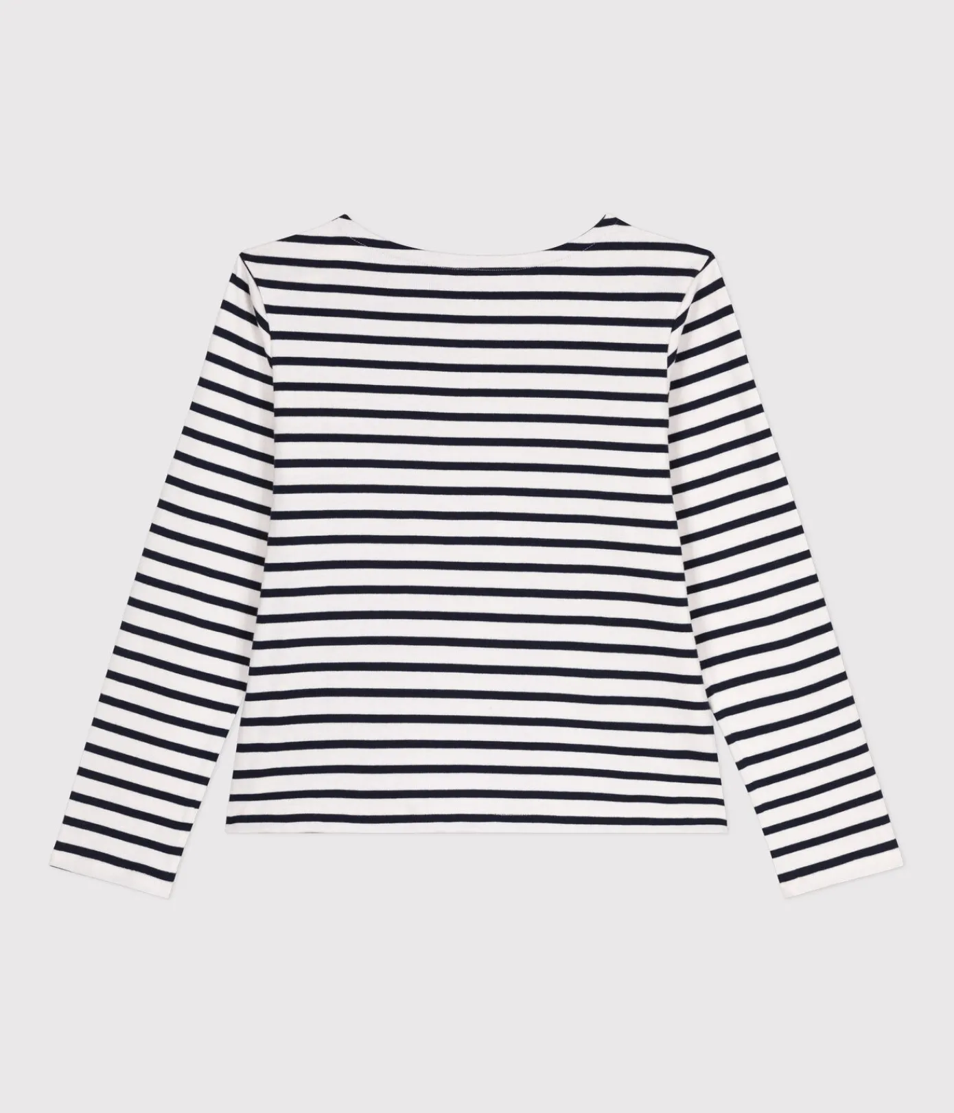 Petit Bateau Streifenshirts, Pullover, Cardigans*Geknöpftes Damen-Streifenshirt weiss MARSHMALLOW/blau SMOKING