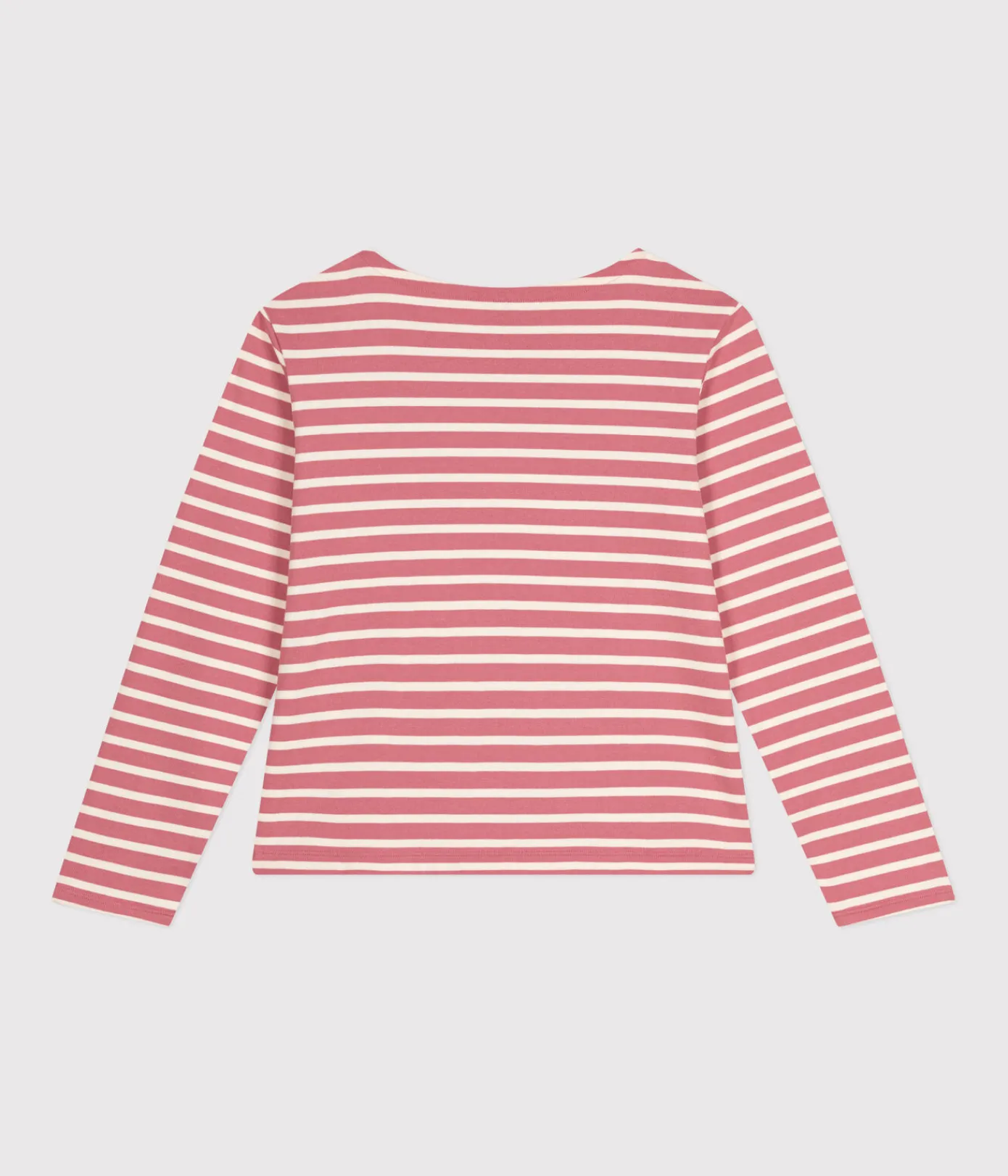 Petit Bateau Streifenshirts, Pullover, Cardigans*Geknöpftes Damen-Streifenshirt rosa ROSEWOOD/ AVALANCHE