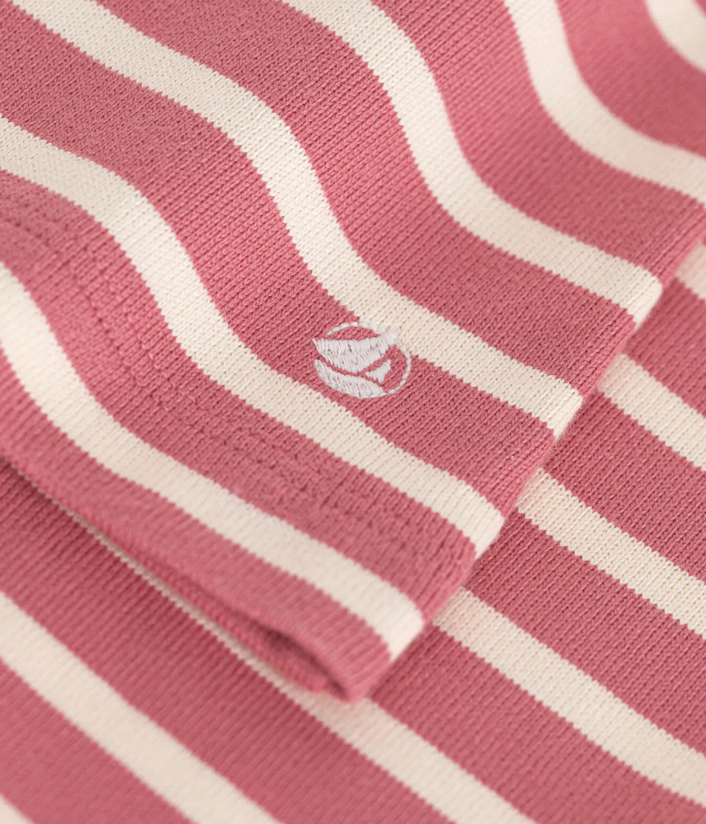 Petit Bateau Streifenshirts, Pullover, Cardigans*Geknöpftes Damen-Streifenshirt rosa ROSEWOOD/ AVALANCHE