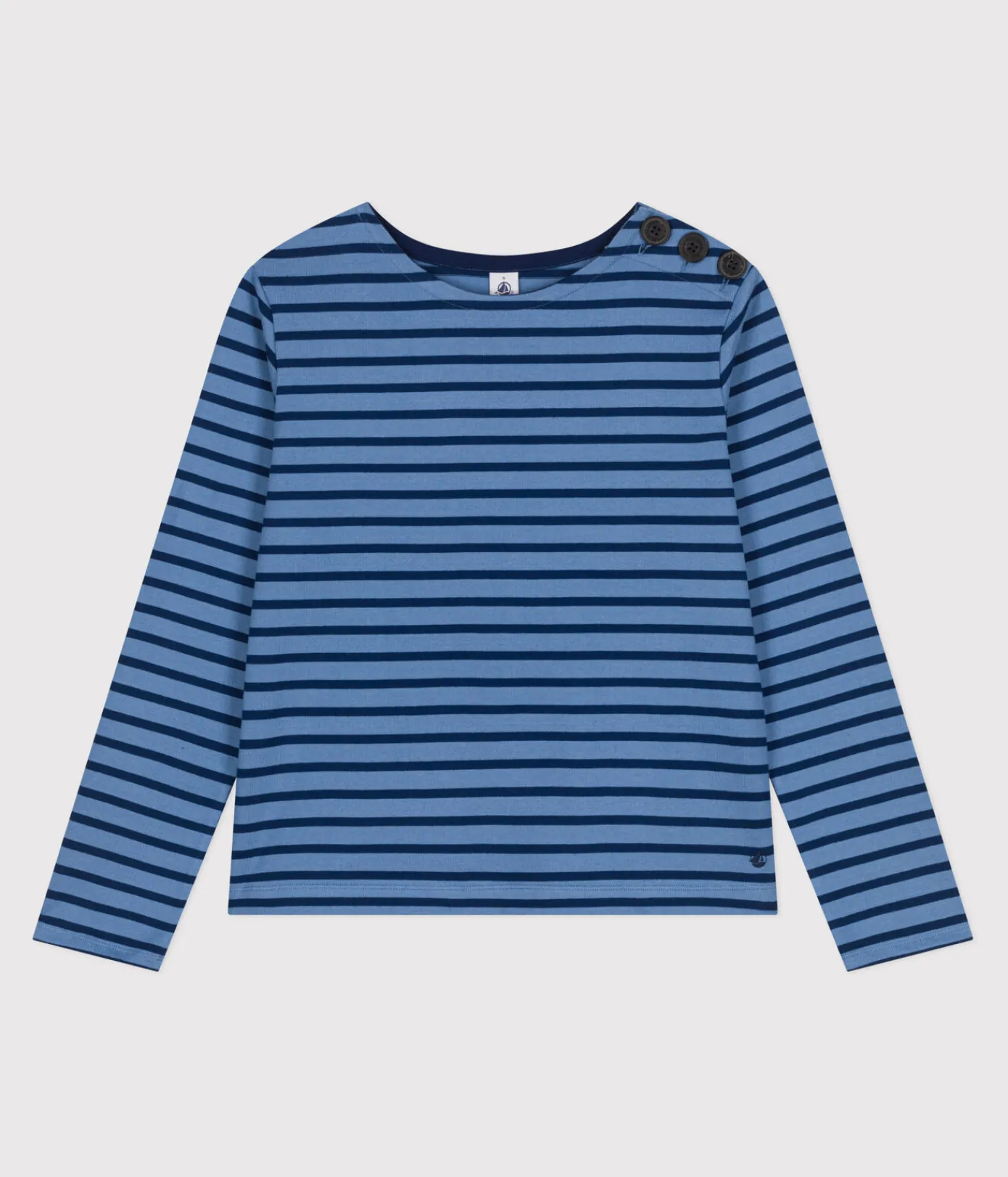 Petit Bateau Streifenshirts, Pullover, Cardigans*Geknöpftes Damen-Streifenshirt blau BEACH/ MEDIEVAL
