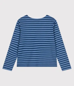 Petit Bateau Streifenshirts, Pullover, Cardigans*Geknöpftes Damen-Streifenshirt blau BEACH/ MEDIEVAL