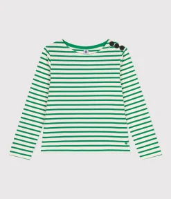 Petit Bateau Streifenshirts, Pullover, Cardigans*Geknöpftes Matrosenshirt aus Baumwolle Damen AVALANCHE/ PRADO