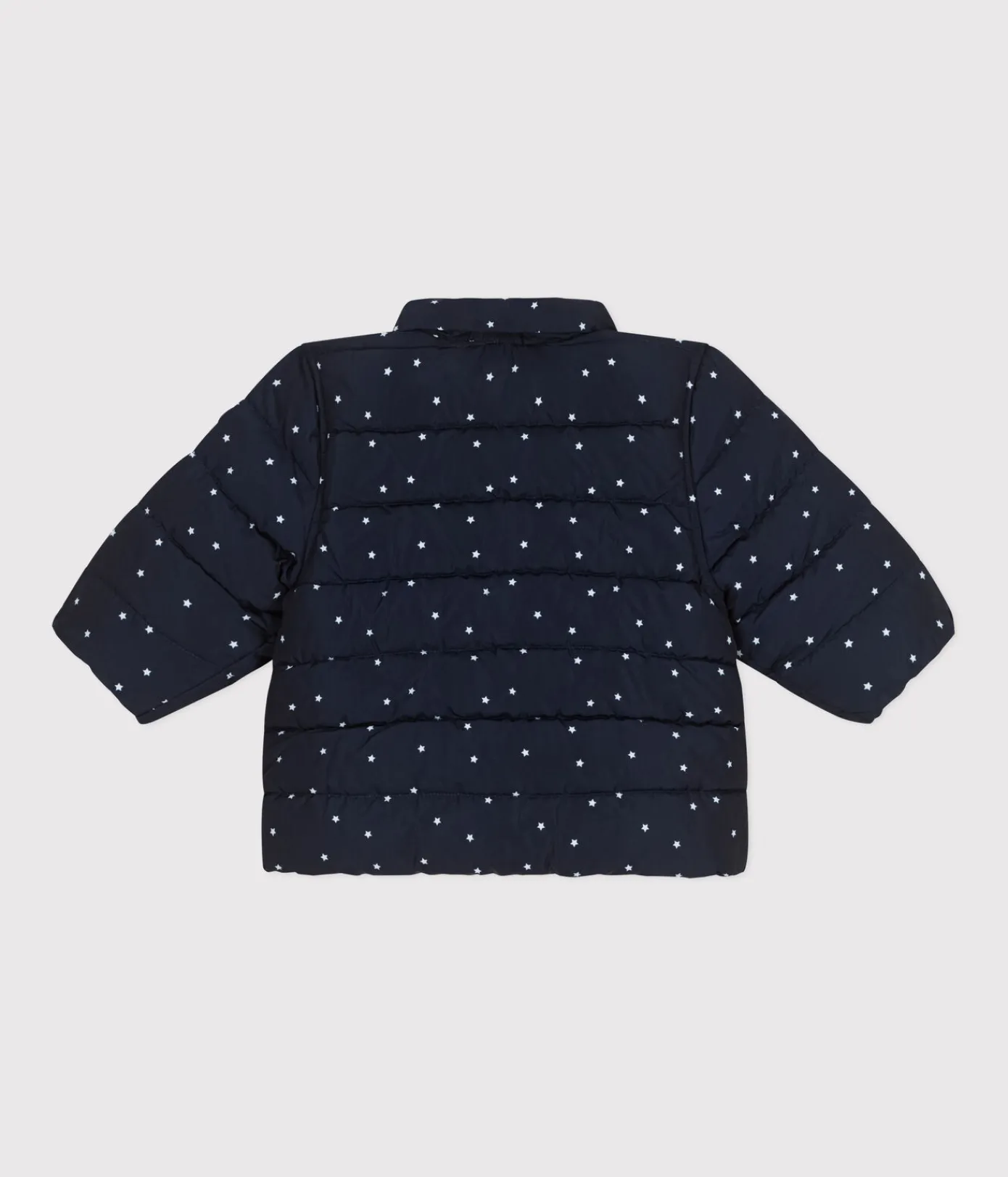 Petit Bateau Jacken, Anoraks*Gemusterte Baby-Winterjacke mit einrollbarer Kapuze blau SMOKING/weiss MARSHMALLOW