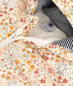 Petit Bateau Jacken, Anoraks*Gemusterte Baby-Winterjacke mit Kapuze weiss AVALANCHE/ MULTICO
