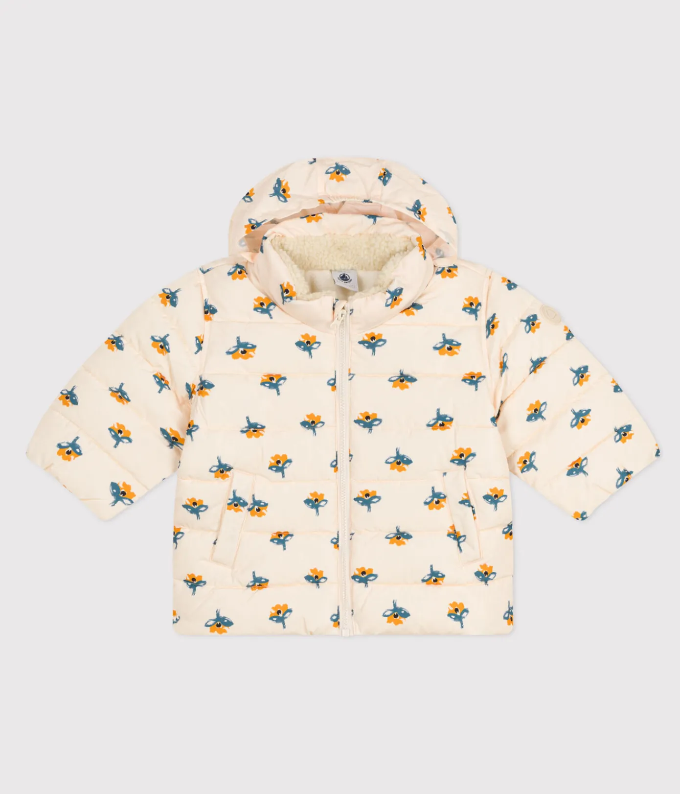 Petit Bateau Jacken, Anoraks*Gemusterter Baby-Anorak mit einziehbarer Kapuze weiss AVALANCHE/ MULTICO