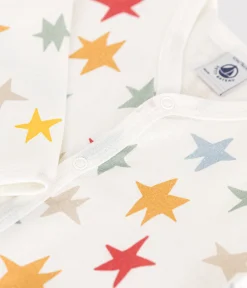 Petit Bateau Schlafanzüge, Strampler*Gemusterter Baby-Pyjama ohne Füße aus Baumwolle weiss MARSHMALLOW/weiss MULTICO
