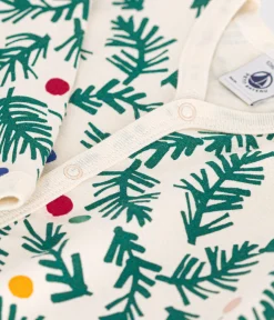 Petit Bateau Schlafanzüge, Strampler*Gemusterter Baby-Pyjama ohne Füße aus Baumwolle ROT AVALANCHE/ AURORA