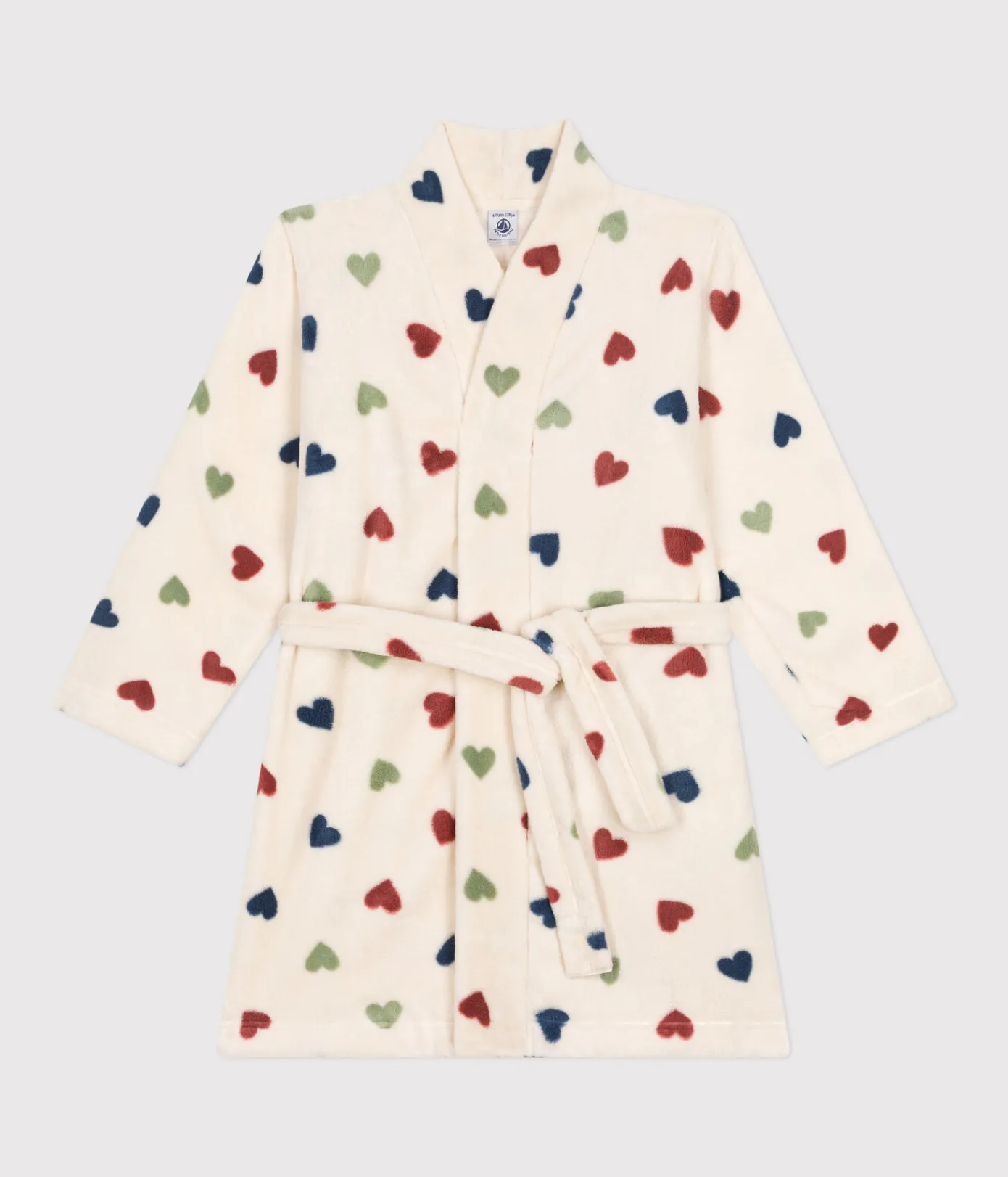 Petit Bateau Heim- Und Badetextilien|Heim- Und Badetextilien*Gemusterter Kinder-Morgenmantel aus Fleece weiss AVALANCHE/ MULTICO