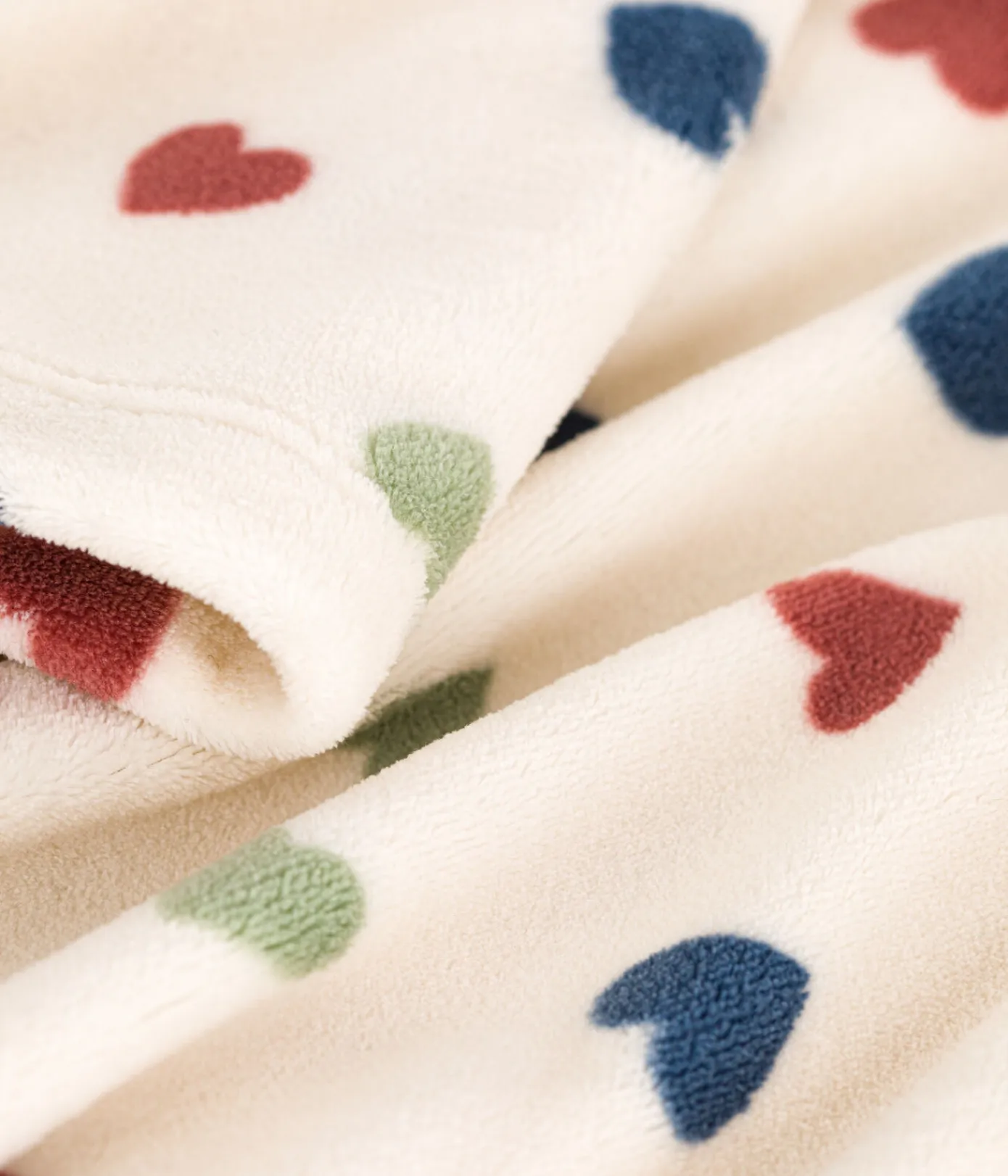 Petit Bateau Heim- Und Badetextilien|Heim- Und Badetextilien*Gemusterter Kinder-Morgenmantel aus Fleece weiss AVALANCHE/ MULTICO