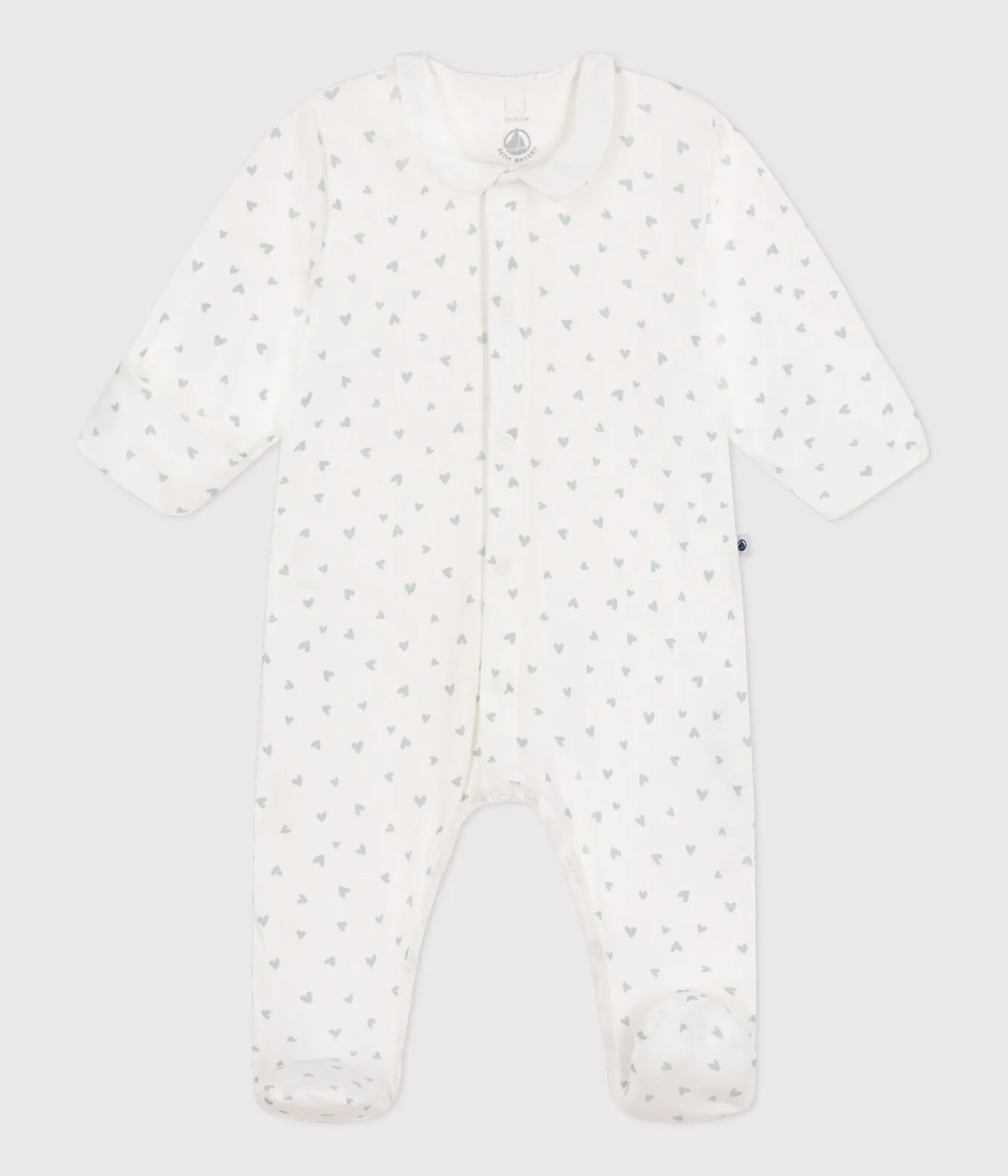 Petit Bateau Schlafanzüge, Strampler|Newborn*Gemusterter Strampler aus Baumwolle blau MARSHMALLOW/weiss GOMME