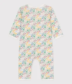 Petit Bateau Schlafanzüge, Strampler*Gemusterter Strampler ohne Füßchen aus Baumwolle weiss MARSHMALLOW/weiss MULTICO