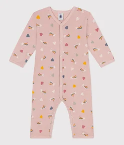 Petit Bateau Schlafanzüge, Strampler*Gemusterter Strampler ohne Füßchen aus Baumwolle rosa SALINE/weiss MULTICO