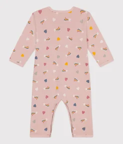 Petit Bateau Schlafanzüge, Strampler*Gemusterter Strampler ohne Füßchen aus Baumwolle rosa SALINE/weiss MULTICO