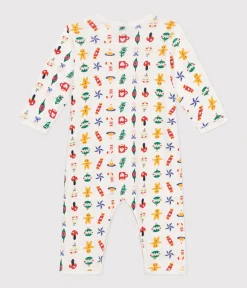 Petit Bateau Schlafanzüge, Strampler*Gemusterter Strampler ohne Füßchen aus Baumwolle weiss MARSHMALLOW/weiss MULTICO