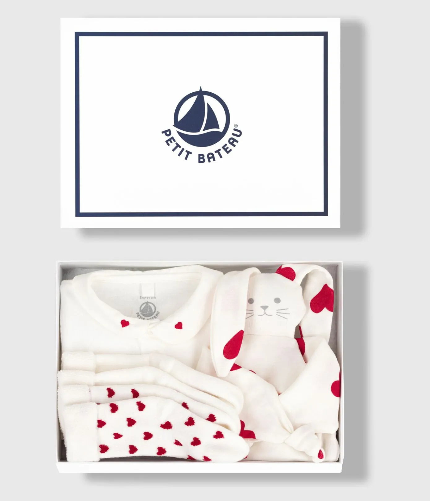 Petit Bateau Sets, Overalls & Latzhosen|Newborn*Geschenkset zur Geburt Strampler, Kuscheltier und Söckchen aus Baumwolle variante 1